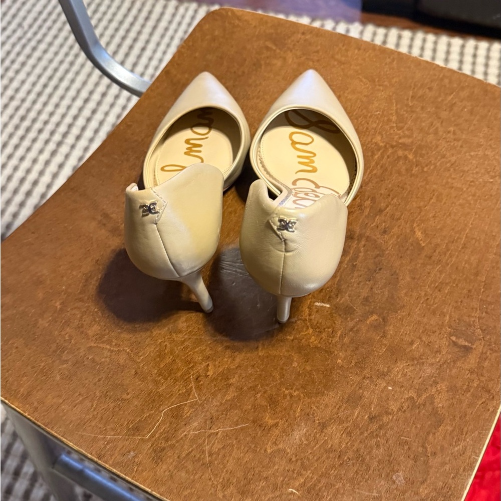 Sam Edelman Beige Pointed-Toe Heels